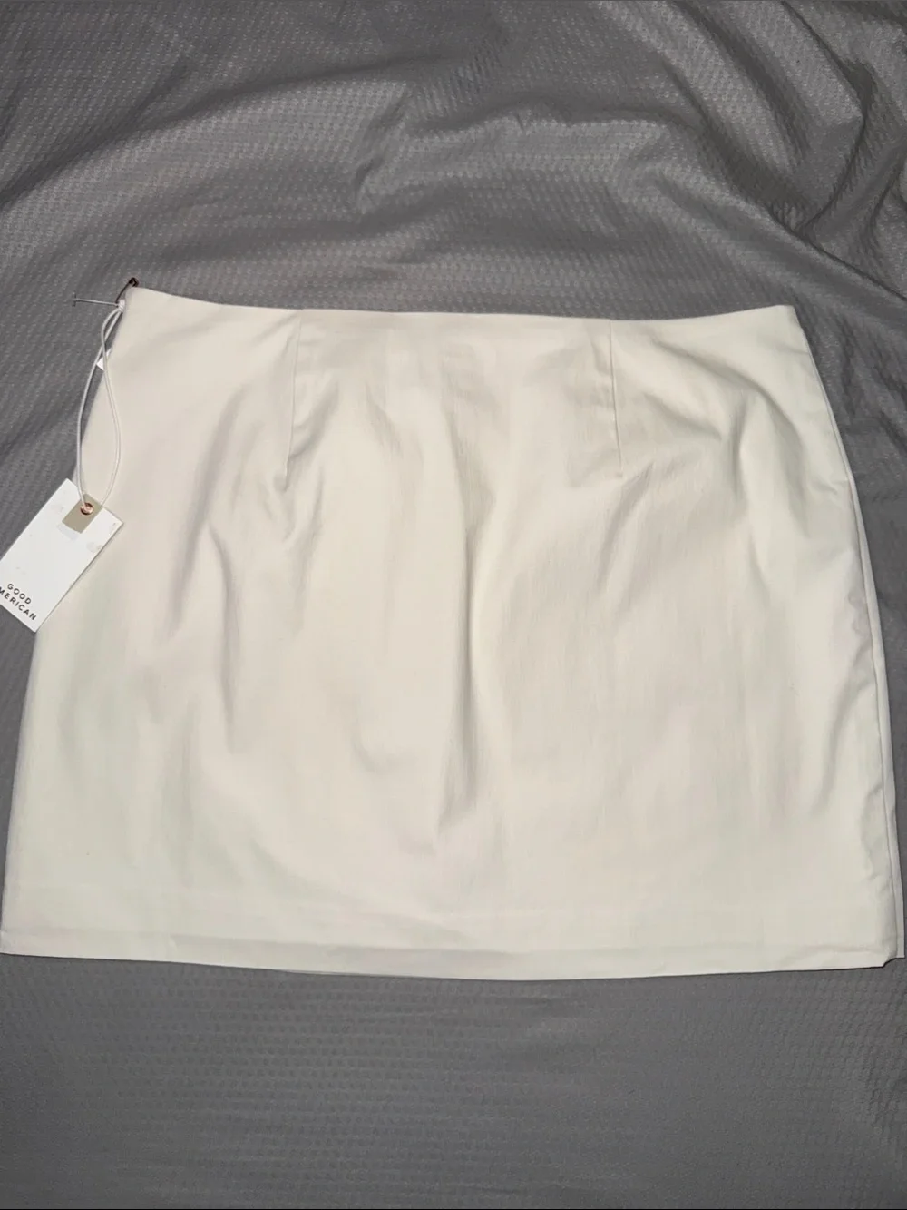 Good American Cream Poplin Stretch Faux Wrap Skirt - Sz Medium, NWT